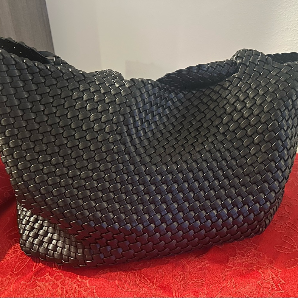 DSW Black Woven Hobo Bag